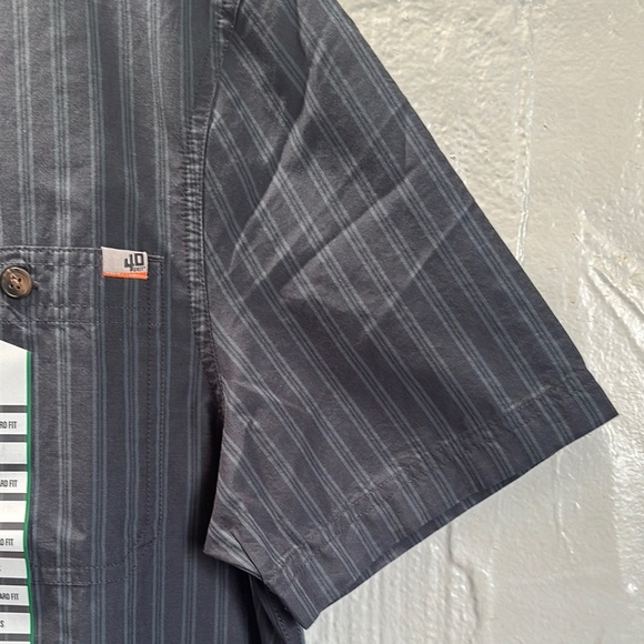 Black Casual Button Down Shirt with Vertical Stripes - Picture 3 of 9